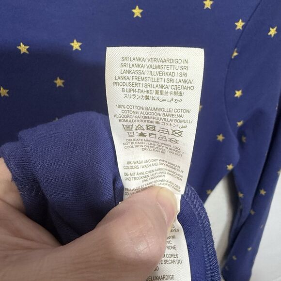 Girl's Mini Boden Navy Gold Star Long Sleeve Skater Dress Size 11-12Y Preppy - Picture 10 of 12